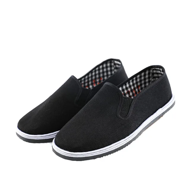 

Comfortable Chinese Traditional Handmade fashion Canvas Shoes Breathable old Beijing Cloth Shoes, Black