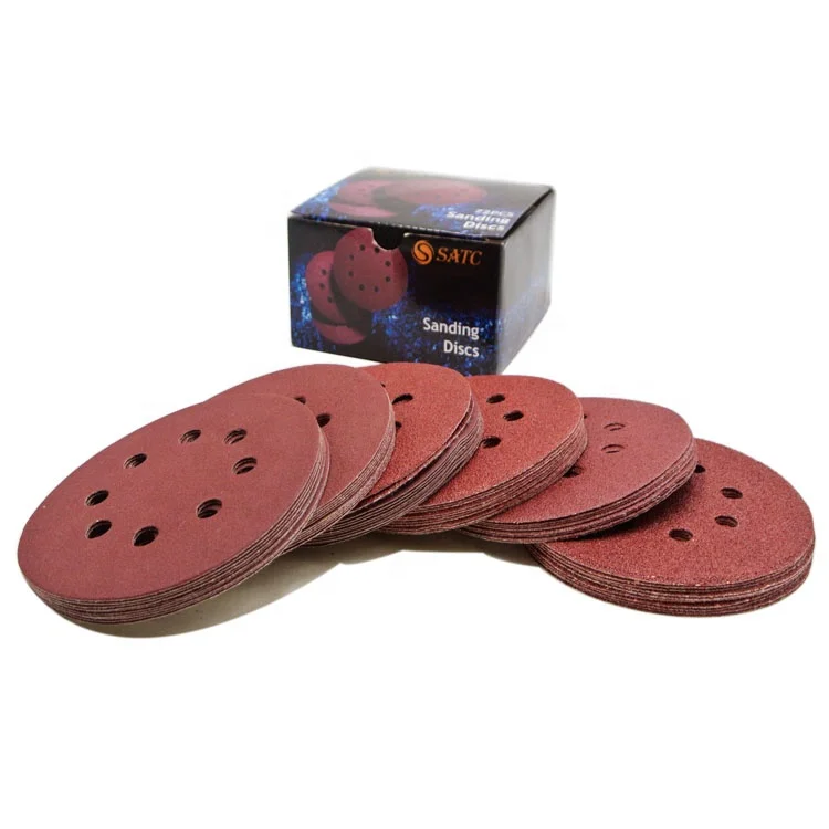 

Color Film Abrasive Sanding Disc Red for Car Painting Polishing Wood Grinding Automotive Metal 115mm Grit 240 8 Holes SATC 180#