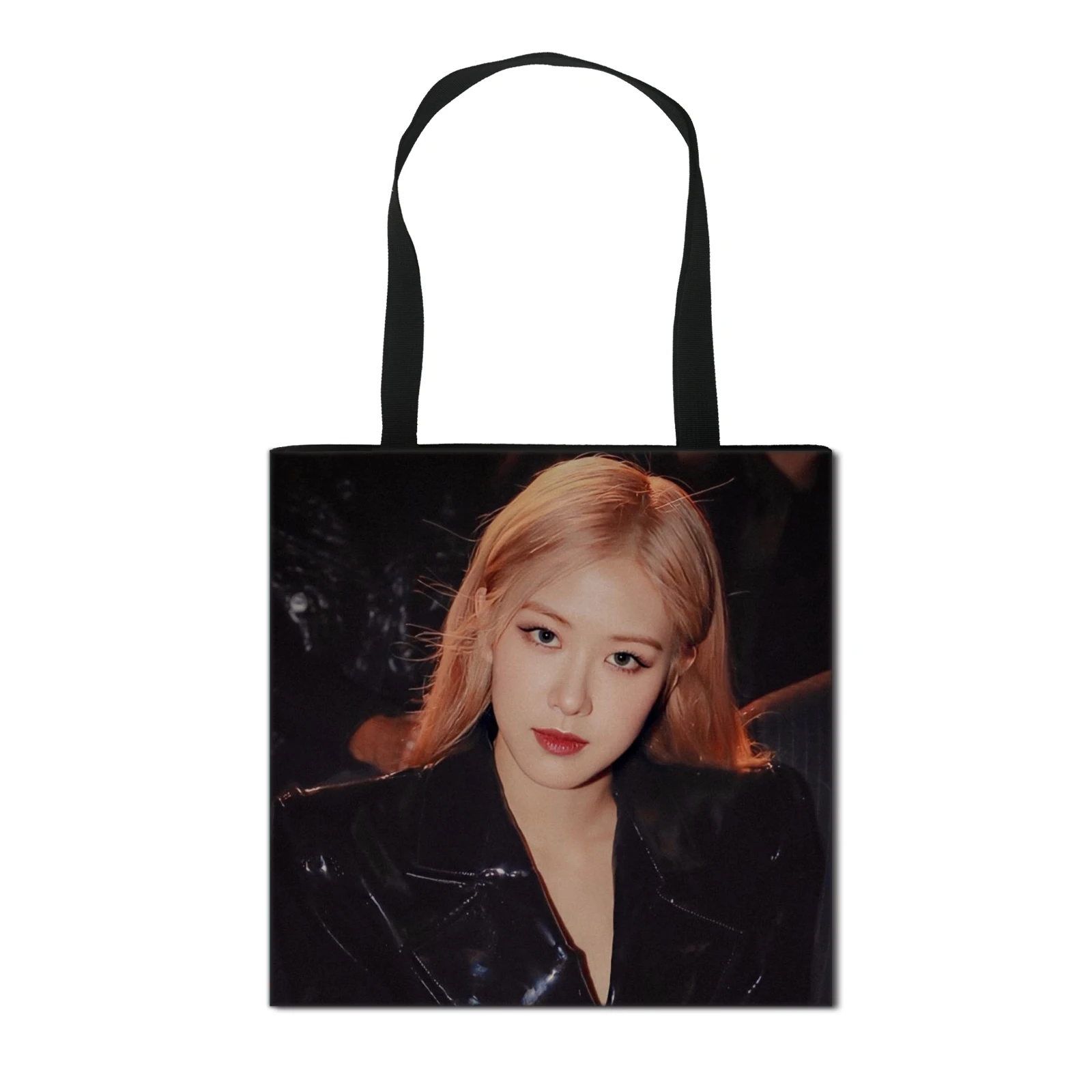 

Wholesale Kpop Blackpink Fashion Tote Bag Women Handbag Blackpink Large Capacity Shopping Bag Storage Bags Foldable, Black