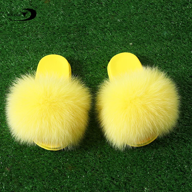 

Dropshipping Wholesale Pvc Sole Kid Infant Children Baby Toddler Mom And Daughter Fluffy Furry Fur Slippers Fur Slides, Customized color