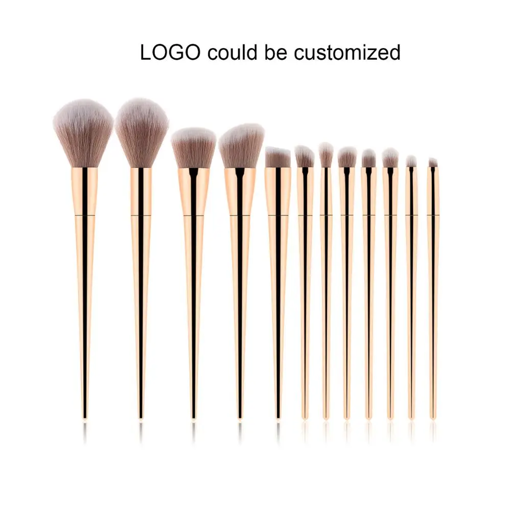 

Hot Selling Luxury Popular Professional 12PCS Plating Rose Gold Makeup Brushes Women Makeup Tools Blending Cosmetic Brush Set