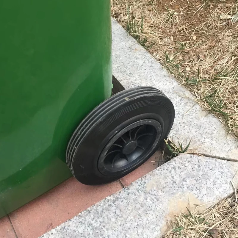 8 Inch Solid Rubber Wheel For Garbage Can Dust Waste Trash Container