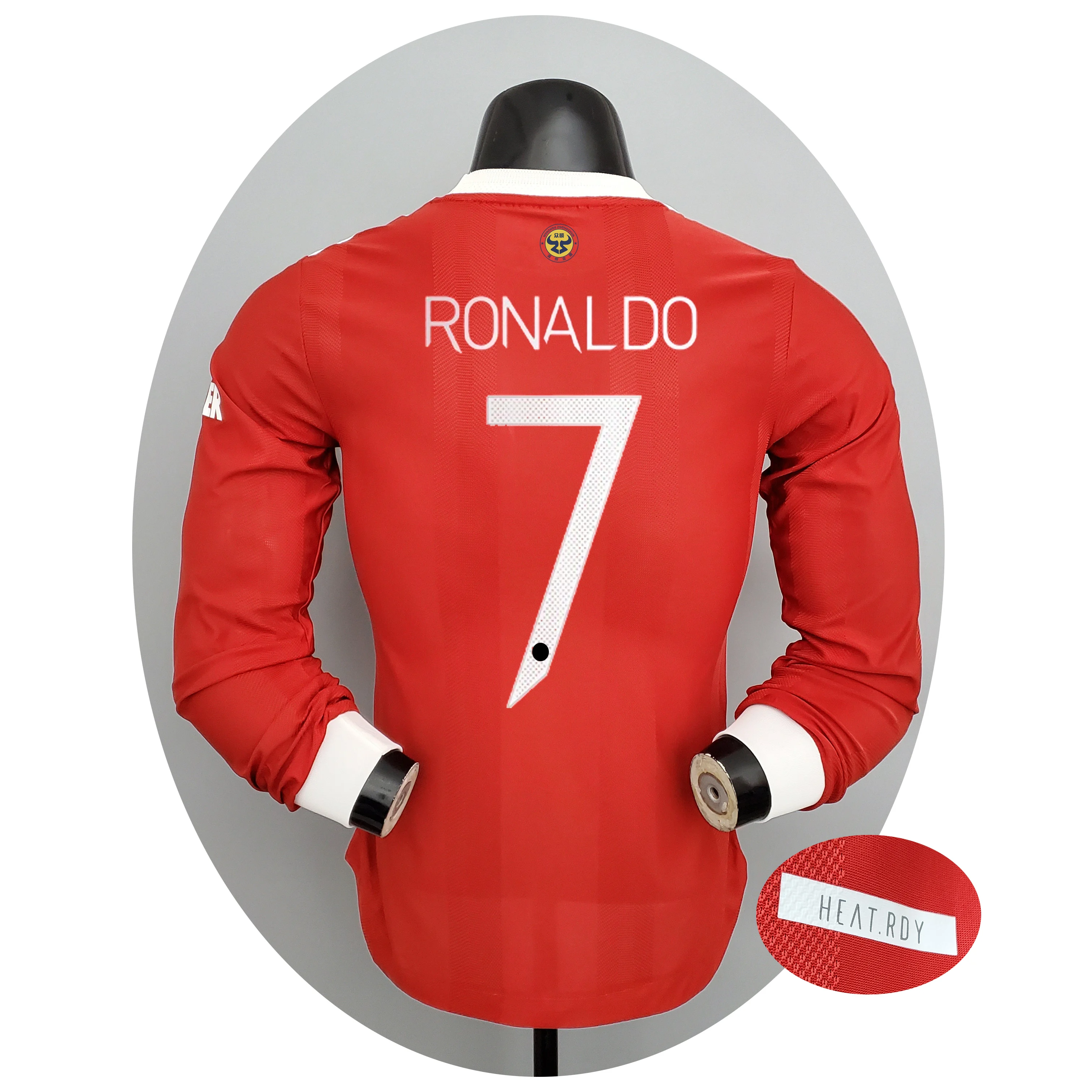 

2022 Man soccer uniform long sleeve Utd football club jersey Ronaldo soccer 7# jersey home player version jersey