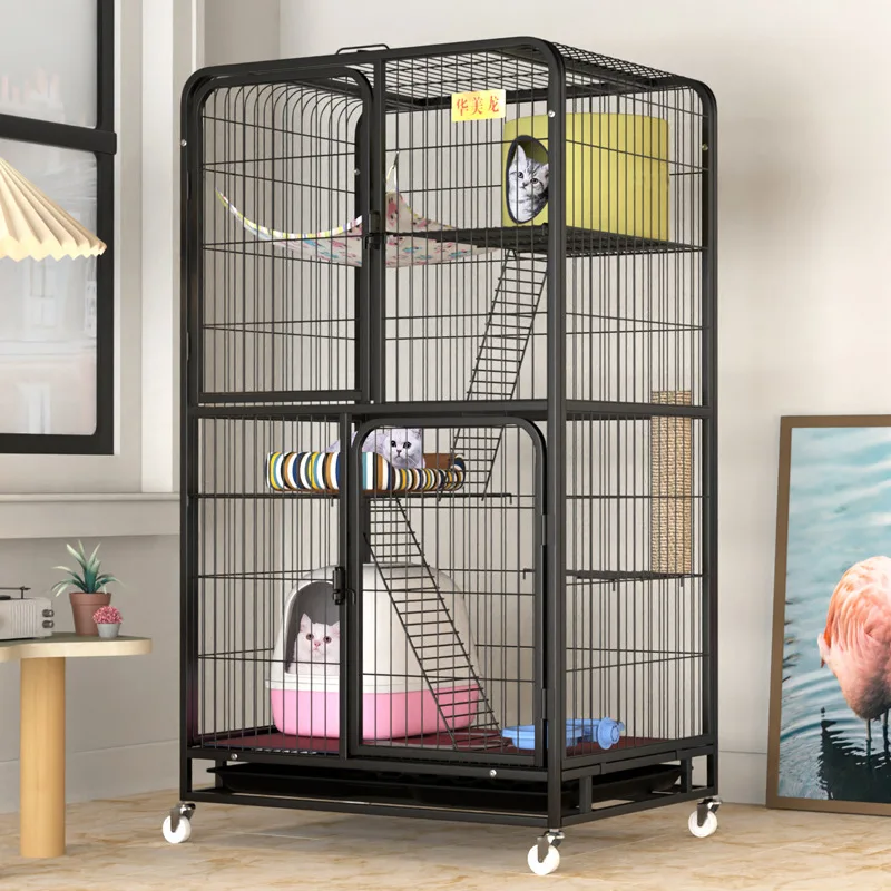 

Cat Carrier Cage Indoor Stainless Steel Wire Pet Large Cats For Cage Outdoor Metal 3 Layer Pet Cat Cage