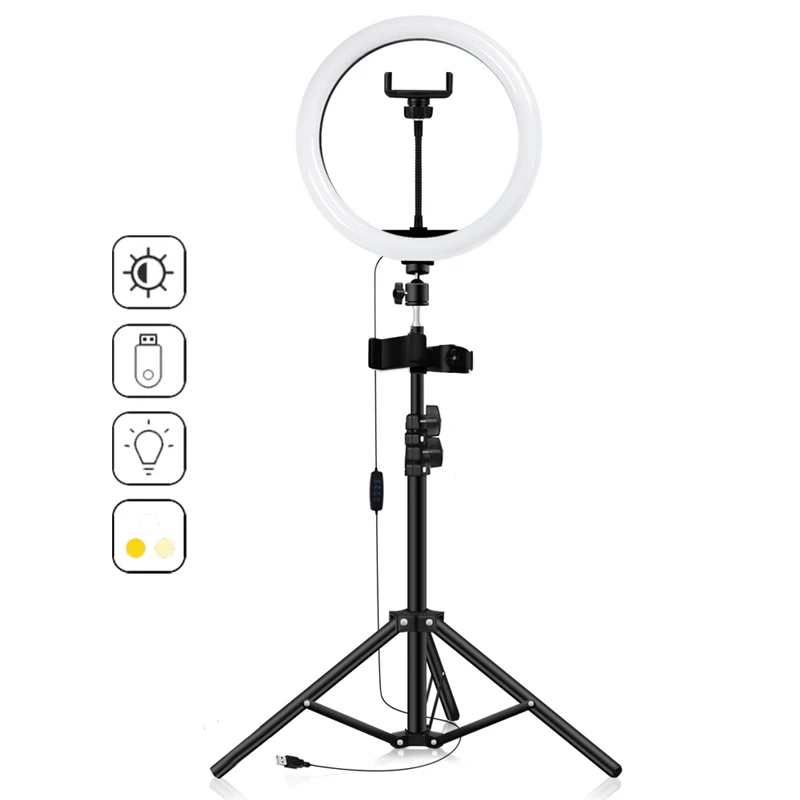 

Wholesale Beauty 8 inch Photographic Selfie Led Ring Light With Tripod Stand For Live Stream Makeup Youtube Video, Warm natuaral white