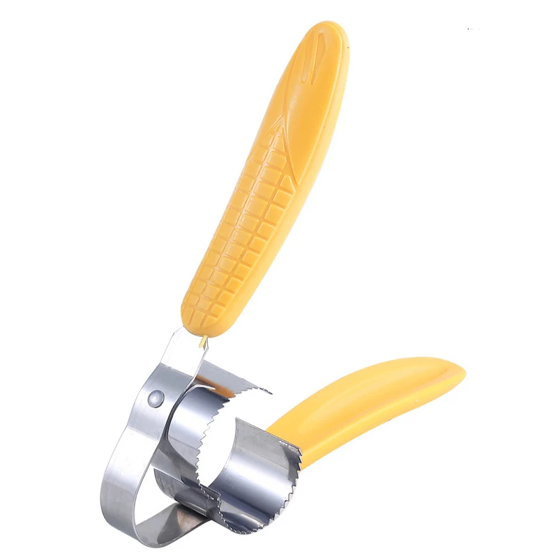 

Kitchen Tool Stainless Steel Corn Cob Remover Serrated Blade Remover Corn Peeler/Corn Stripper, Yellow