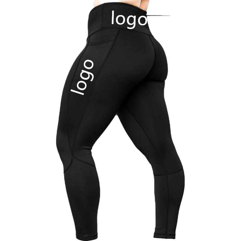 

2020Amazon New Pocket Yoga Pants Women's high waist fitness pants solid color European and American tights popular yoga clothes