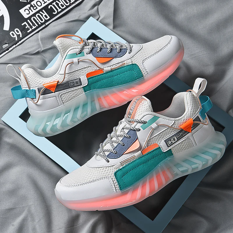 

Various Good Quality Fashion Trend Splicing Color Men's Sports Casual Shoes, Gray, white, black