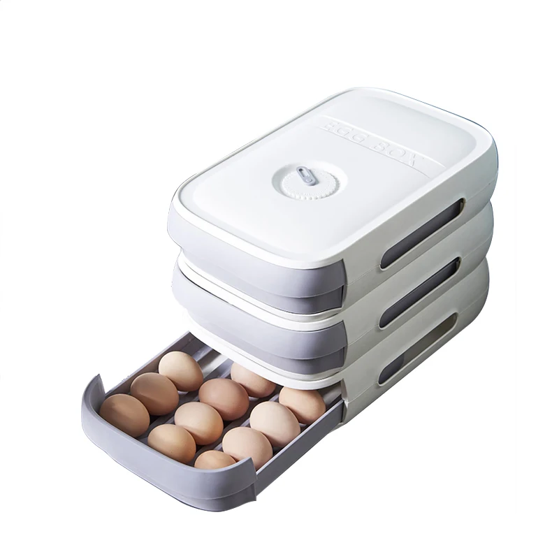 

Drawer type egg storage box Home use stackable fridge crisper Plastic Kitchen Storage Egg