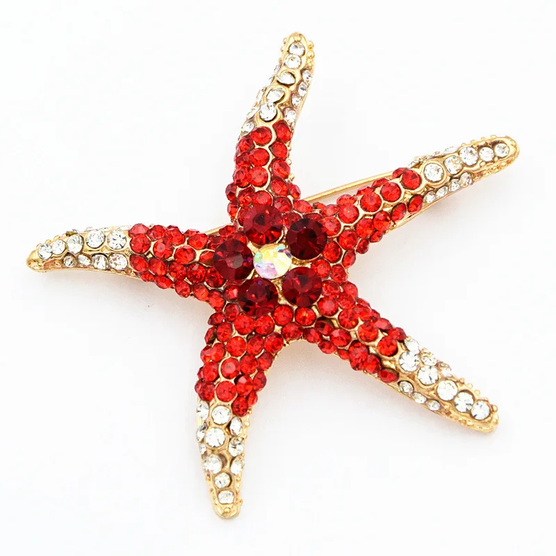 

XILIANGFEIZI Factory Wholesale Luxury Rhinestone Brooch Starfish Brooches Brooch Star For Men Women