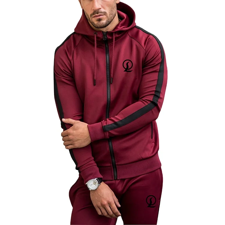 

Athletic fleece tracksuit 95% polyester 5% elastic men tracksuit slim wholesale sweatsuit, Customized color