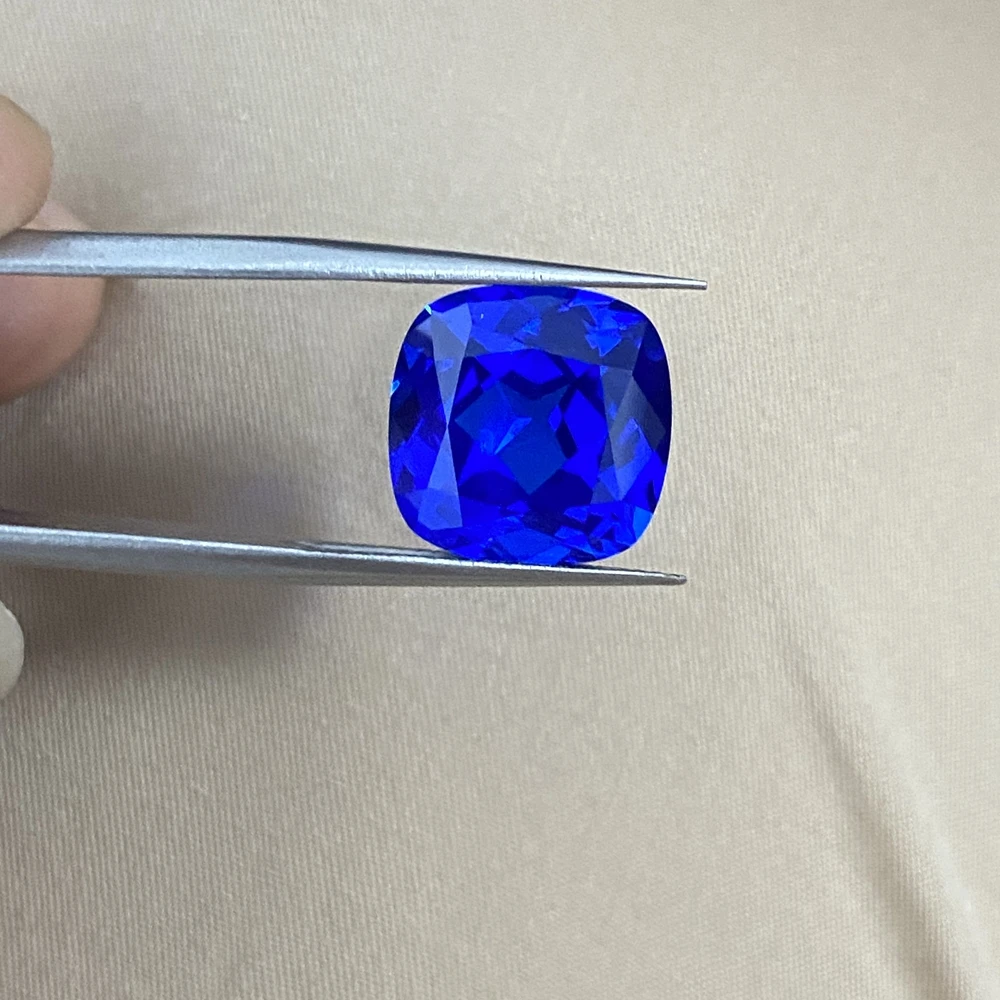 

HQ Lab Grown 10x10mm 5 Carat Cushion Cut Cornflower Blue Sapphire Cobalt Spinel Gemstone