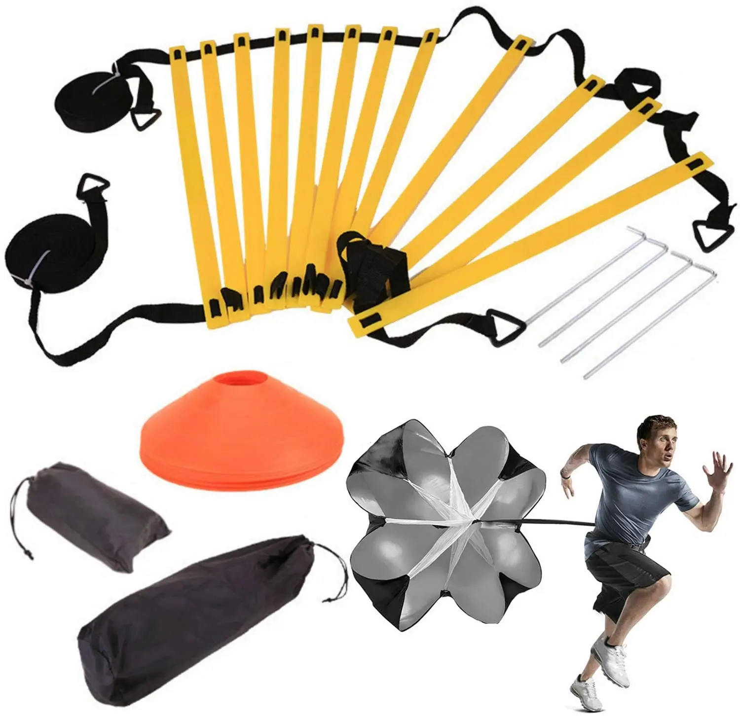 

Ladder Parachute Sport Football Training Equipment Speed Agility Training Cones