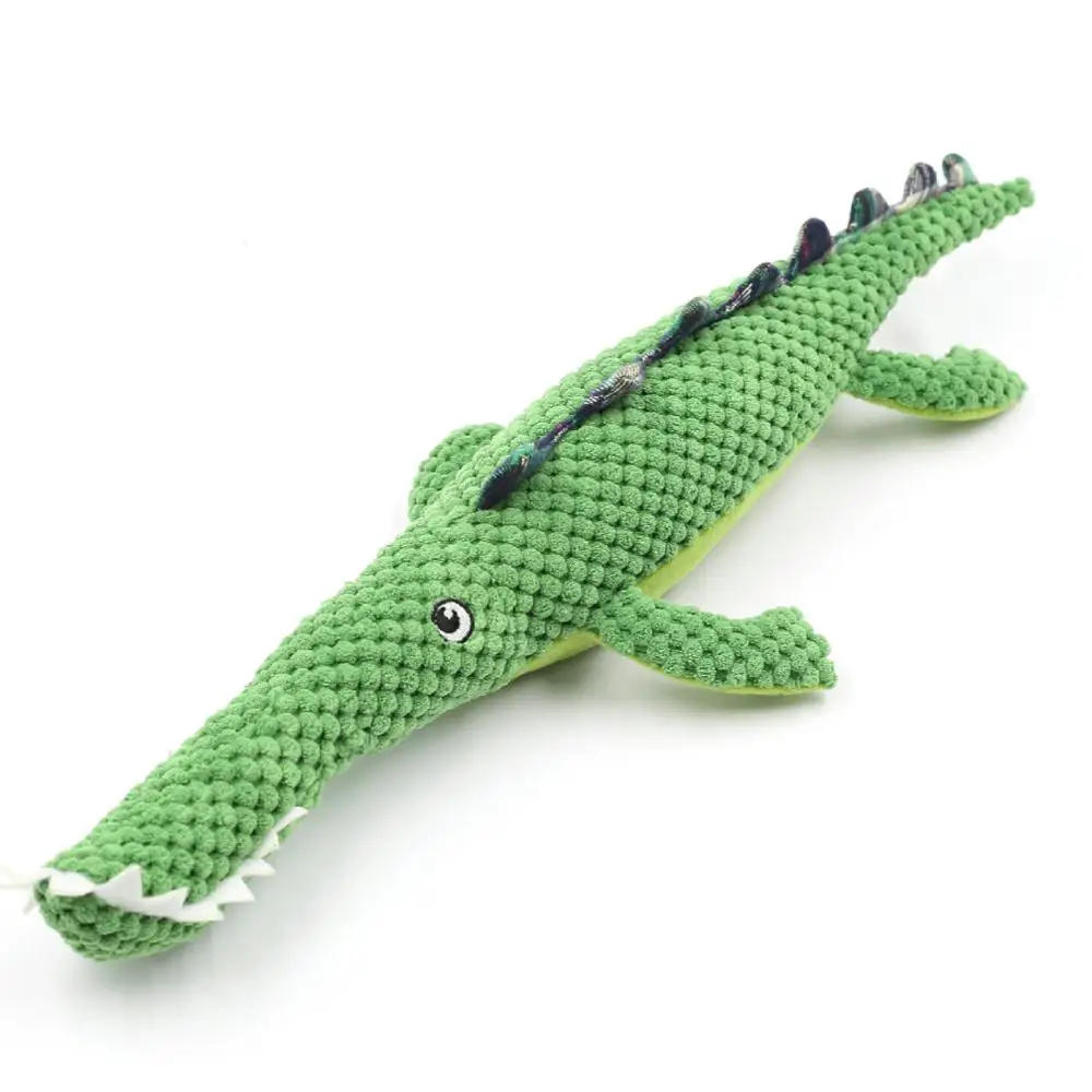 

plush dog toy with squeak--green alligator, Picture