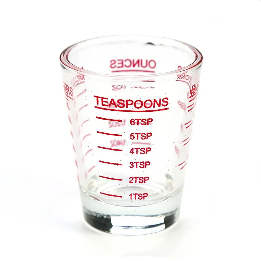 

BCnmviku 30 ml Red Line Trends Trim Custom Mini Coffee Shot Glass Decorative Wholesale Shot Measuring Glasses Cups, Transparent clear