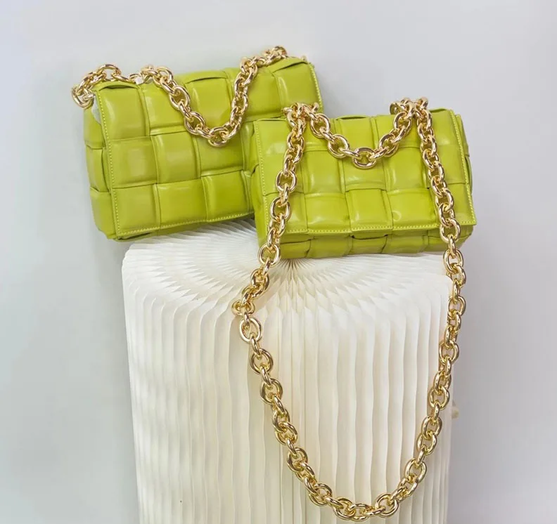 

Women's chain Shoulder Handbags Fashion Designer Crossbody bags Vegan Leather Weave Hobo Bag Purse for Ladies, Picture