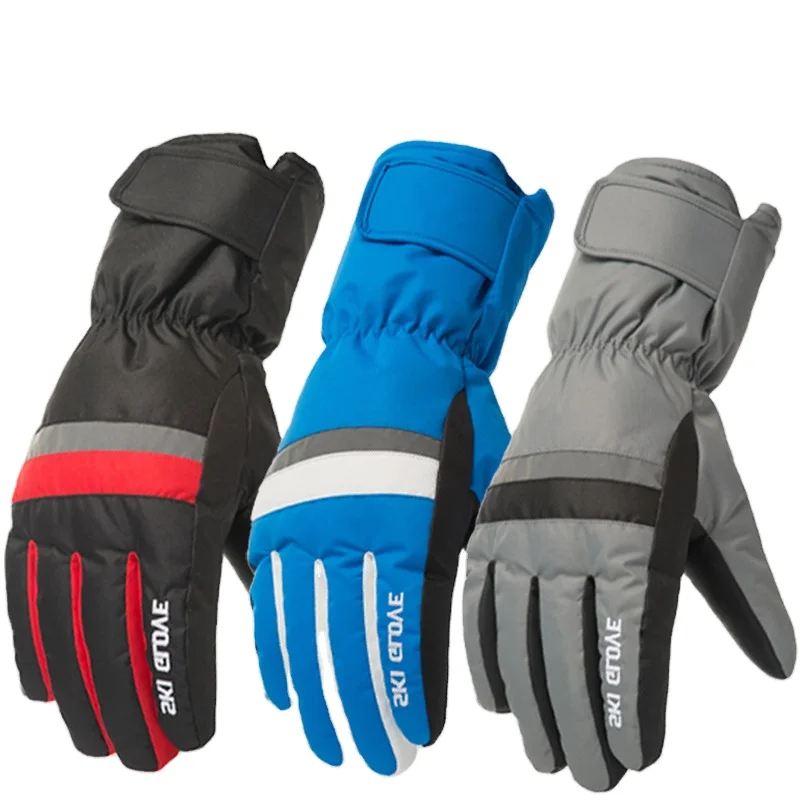 

Customized Winter outdoor Ski Gloves Waterproofand Windproof Female Adult Male Riding Warm Gloves Touch Screen, As picture
