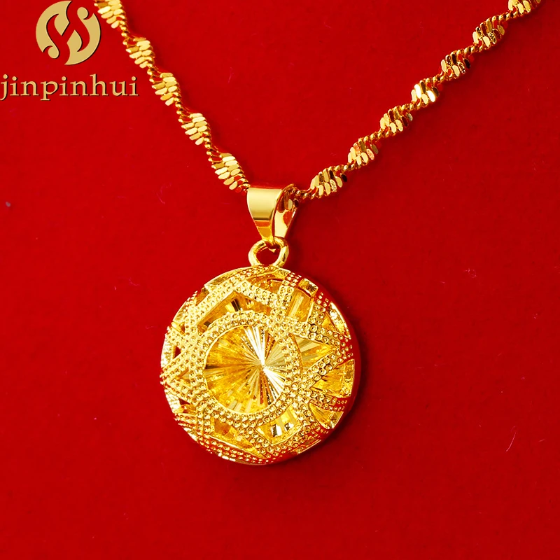 

Jinpinhui jewelry Vietnamese hot style gold plated beautiful accessories heart fashion pendant necklace for women