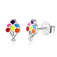 

Unique Design 100% 925 Sterling Silver Colorful Drawing Board Stud Earrings for Women and Children Jewelry Best Gift