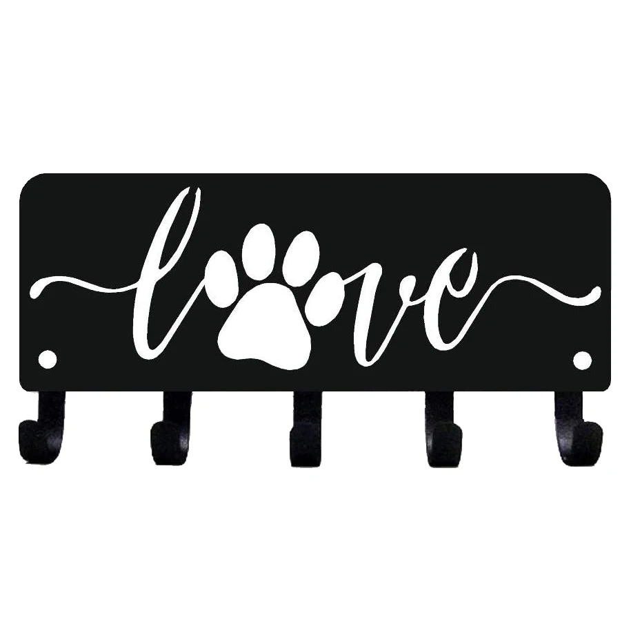 

Yinfa Factory Quality Brand new Decor Metal Wall Art Craft Puppy Dog Love Key Rack Hanger & Organizer - 6 Inch Wide Black TY2079