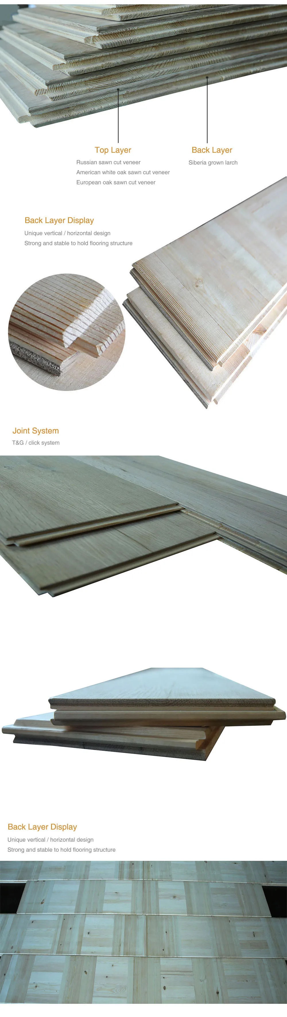 14/3mm Two Layers Engineered Oak Hardwood Floor