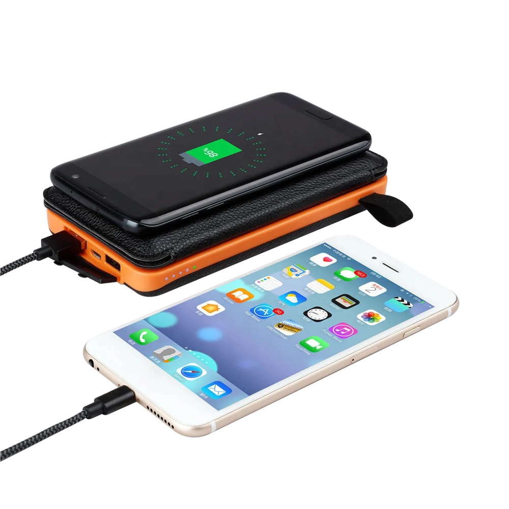 Foldable 10000mah High Efficiency solar mobile phones power bank Qi Wireless charging PowerBank - ANKUX.COM