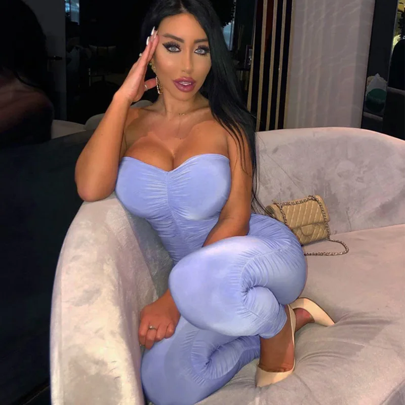 

S2766A New style sexy off shoulder sports fitness jumpsuit for women