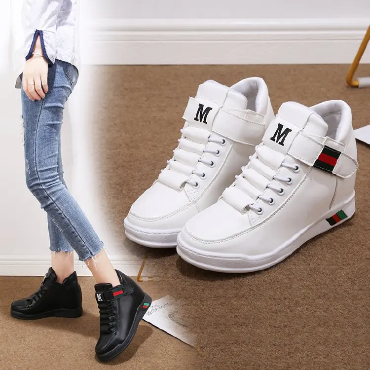 

Hot sale autumn/winter women's shoes 2021 hot fashion all-match inner high-heel small white shoes slope heel casual shoes, Picture