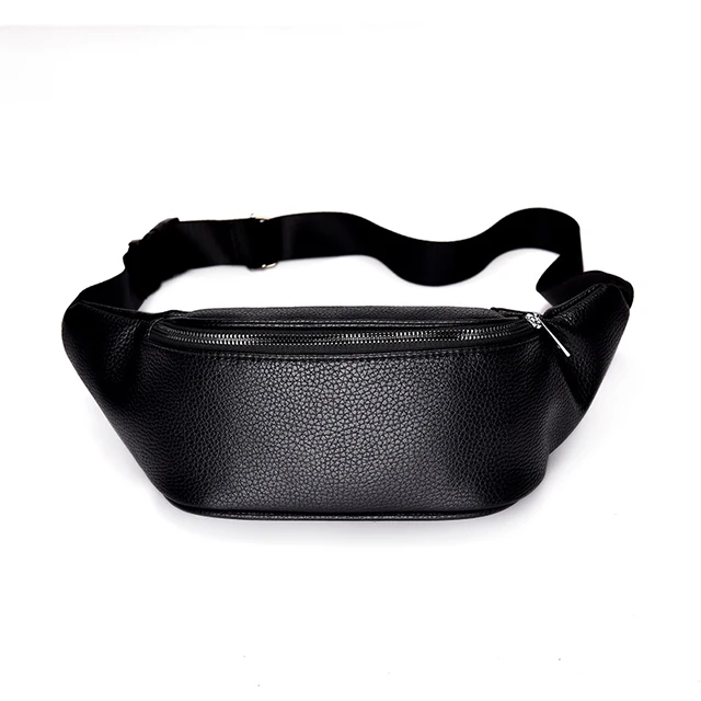 

Factory wholesale new style men's waist bag leather chest bag multifunctional change mobile phone bag soft leather chest, Black