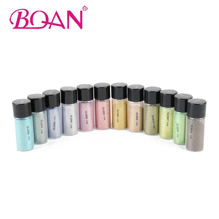 

BQAN 12 Colors Holographic Nail Sequins Solvent Resistant Fine Glitter Powder For Nail Art