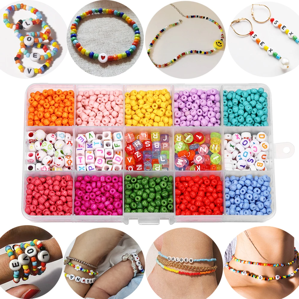 

Mixed Acrylic Alphabet Letters Beads Kits For DIY Bracelet Necklace Jewelry Making