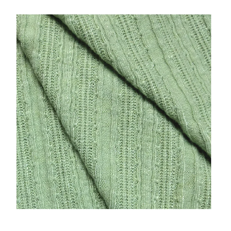 

Spun rayon polyester polyamide knitted jacquard fabric for sweater cloth fabric