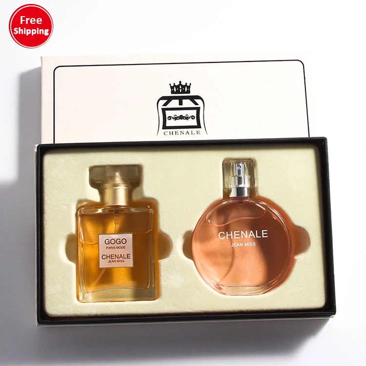 

France hot sale private label women body natural spray cosmetics perfume gift sets 50ml*2