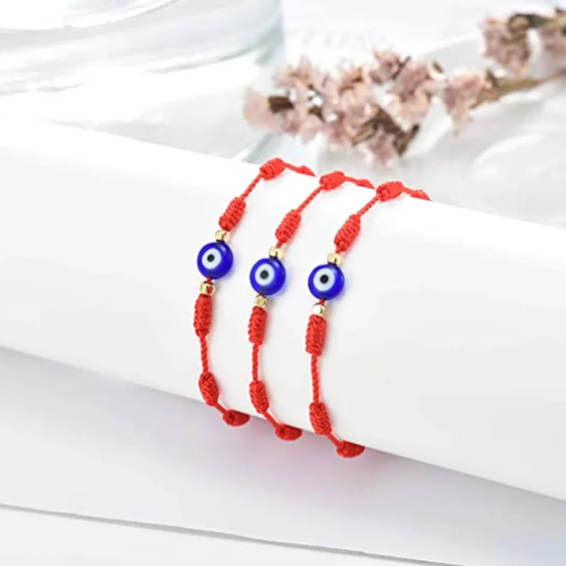 

Seven Knots Rope Blue Eyes Hand-Woven Bracelet With Card Demon Eyes Transfer Hand Rope