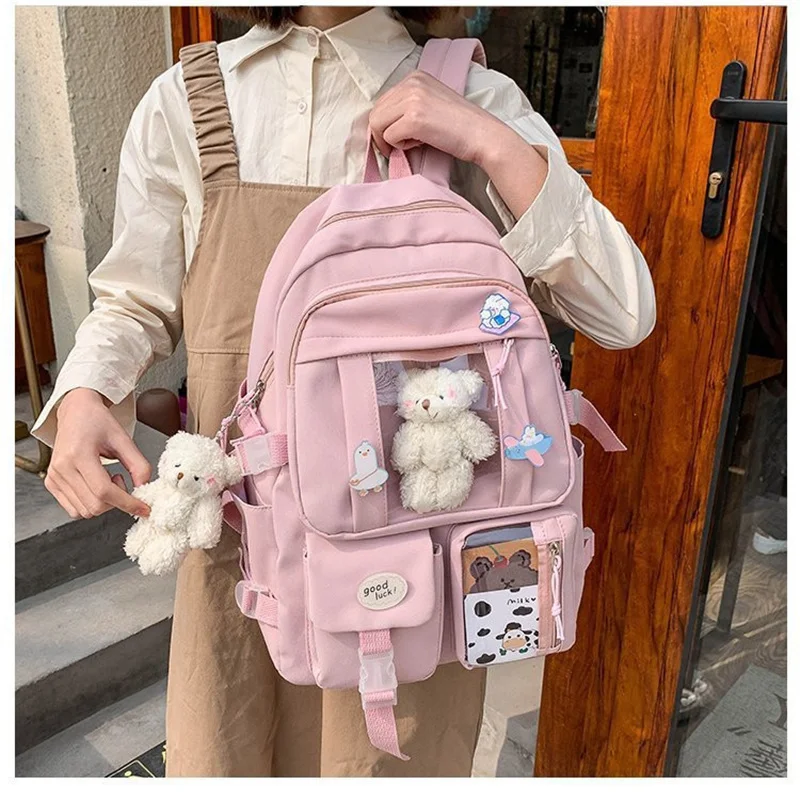 

Cute Women Large Capacity Backpacks Waterproof Nylon Female School Bags College Lady Laptop Backpack Girl Travel Schoolbag, 5 colors