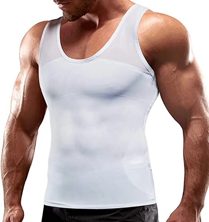 

Mens Slimming Body Shaper Vest Chest Compression Shirt Abs Abdomen Slim Tank Top Undershirt