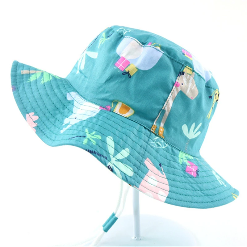 

Baby Hat Toddler Summer Bucket Hat Kid Wide Brim Sun Protection Children Beach Swimwear with Chin Strap, As pictures