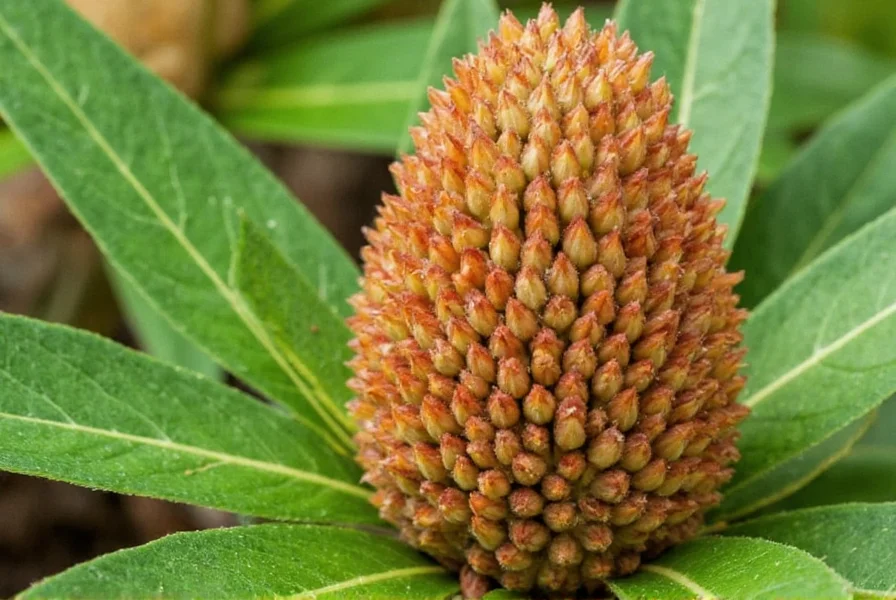 Close-up of pine cone ginger rhizome showing characteristic structure