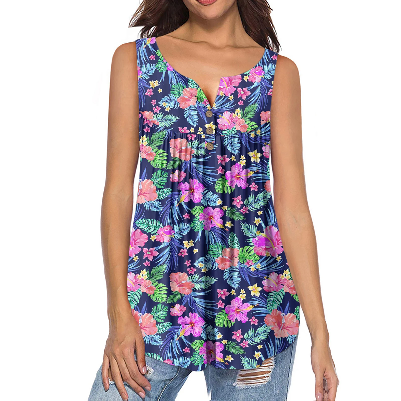 

POD Breathable and Comfortable to wear Polynesian tribal style Pattern Flowers Customized Women Clothes with Logo Shirts Tops