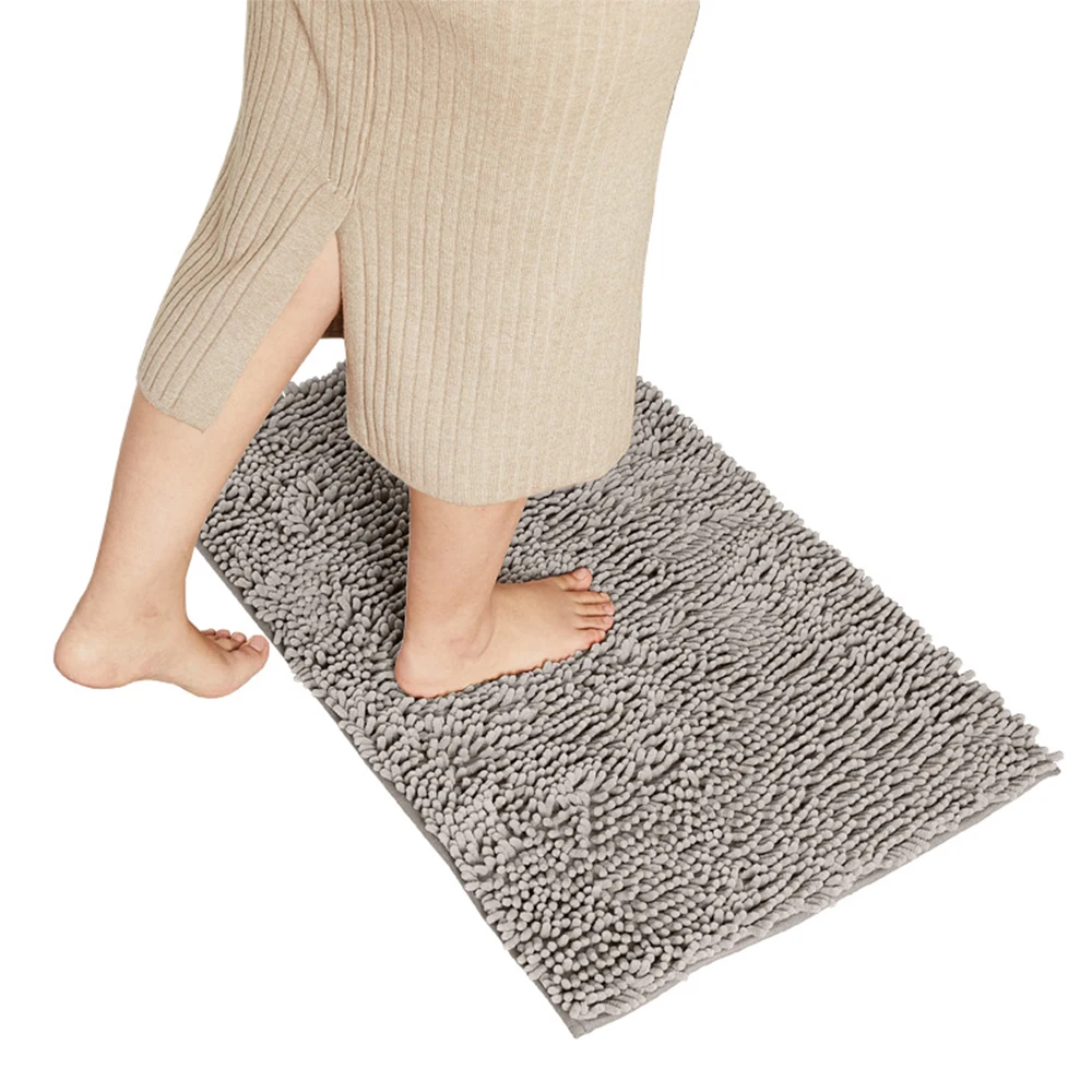 

chenille bath mat stock assorted colors 50*80cm, Blue black bronze