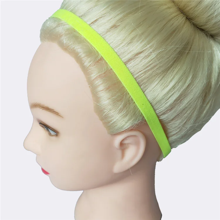 

Wholesale Candy Color Football Non-Slip Hair Accessories Ladies Thin Elastic Sports Headbands With Grip, As picture
