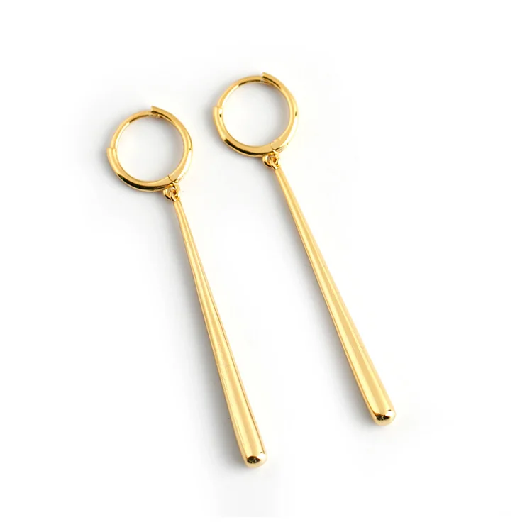 

Hawaiian jewelry gold 18k 925 sterling silver bar earring geometric earrings