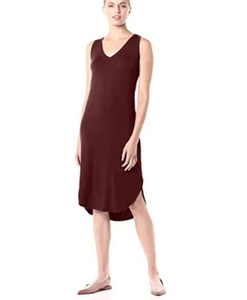 

Daily Ritual Women's Sleeveless V-Neck Midi Dress, Orange,navy,burgundy,gray,green,black,