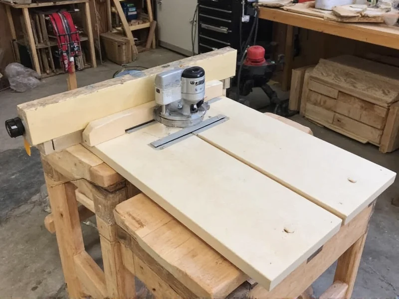 Completed DIY router sled with wood project