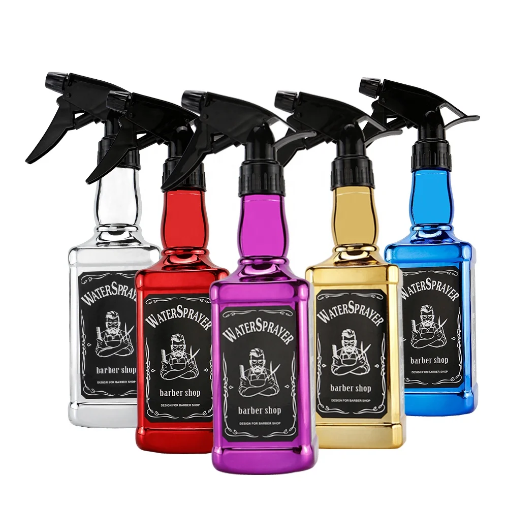 

5 Colors New Electroplating Barber Daily Using Water Spray Bottle Plastic Trigger 500ml Bottle Hair Salon Spray Empty Bottle