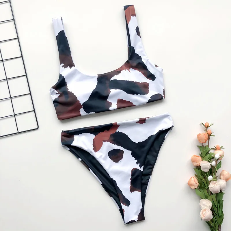 

Custom young Girls Swimsuit two Piece Leopard Print Bathing Suit Swimming Wear, Accept customized