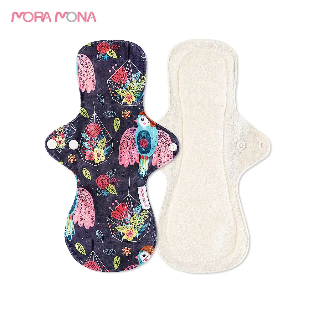 

Mora Mona Cloth Menstrual Pads Reusable Menstrual Pad with Wings Washable Sanitary Napkin For Women, Customized printing