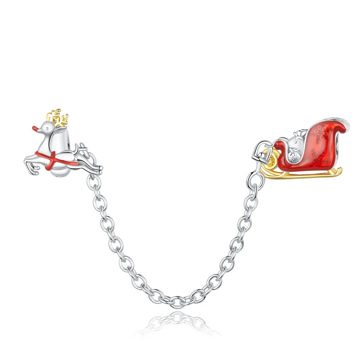 

New Arrival Christmas Deer Gift Car Silver Chain Charms S925 Jewelry Charm