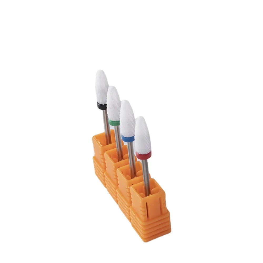 

nail make up ceramic nail drill bit rotary burr bits for nail manicure, White/customized