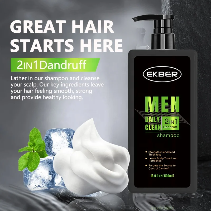 

Hot Sale Plant Extract Herbal Anti-dandruff Anti-itch Hair Growth Shampoo Clear Men's 2in1 Anti-dandruff Shampoo